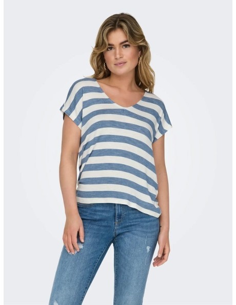 Camiseta cuello pico . ONLLIRA LIFE S/S V-NECK TOP JRS